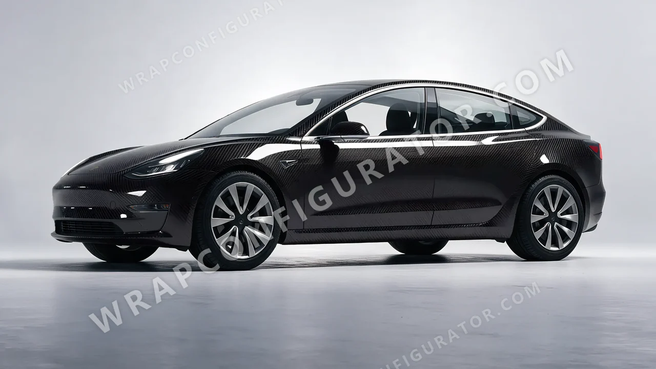 Black Tesla Model 3 2019 wrapped in Colourshield PPF by HyperPro Black 6D01B-P