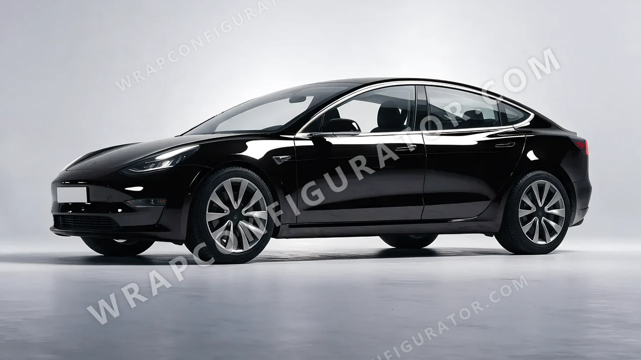 Black Tesla Model 3 2019 wrapped in Colourshield PPF by HyperPro Black HGF01-P