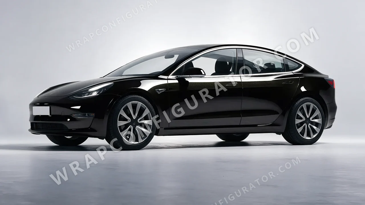 Black Tesla Model 3 2019 wrapped in Inozetek Dynamic PPF Perfect Black DPPF908
