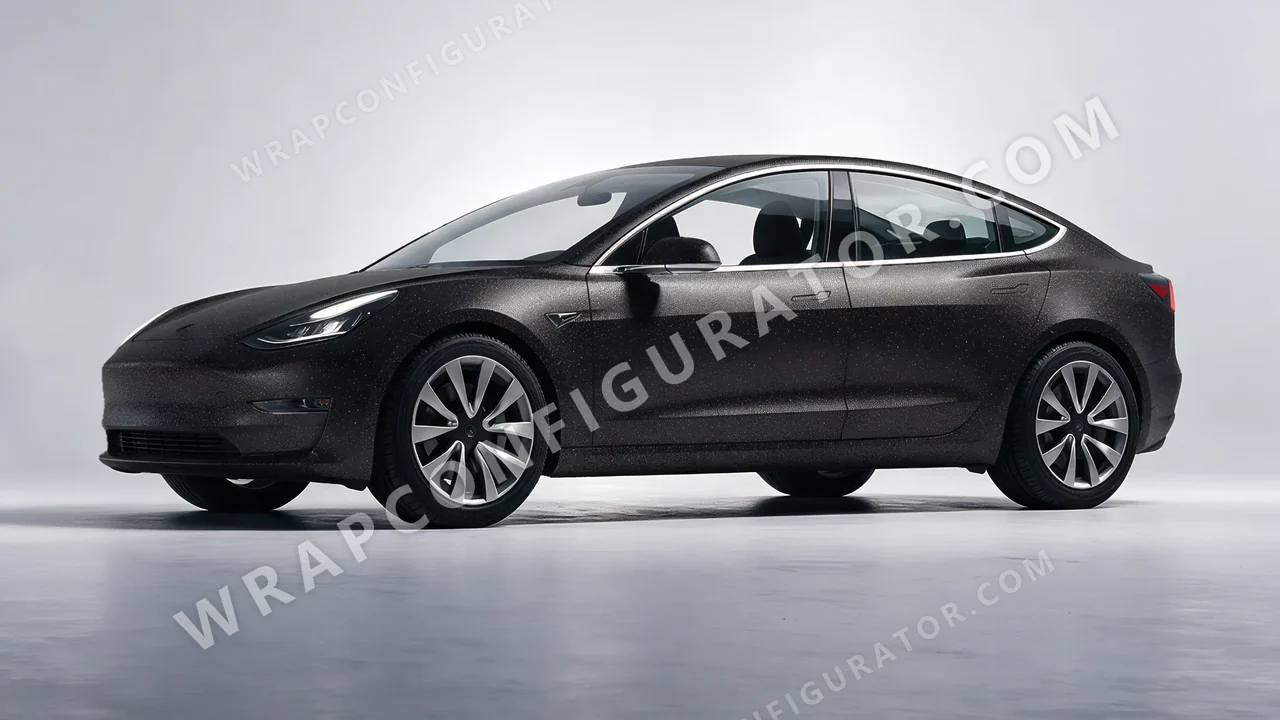 Black Tesla Model 3 2019 wrapped in KPMF Black Matt K89021