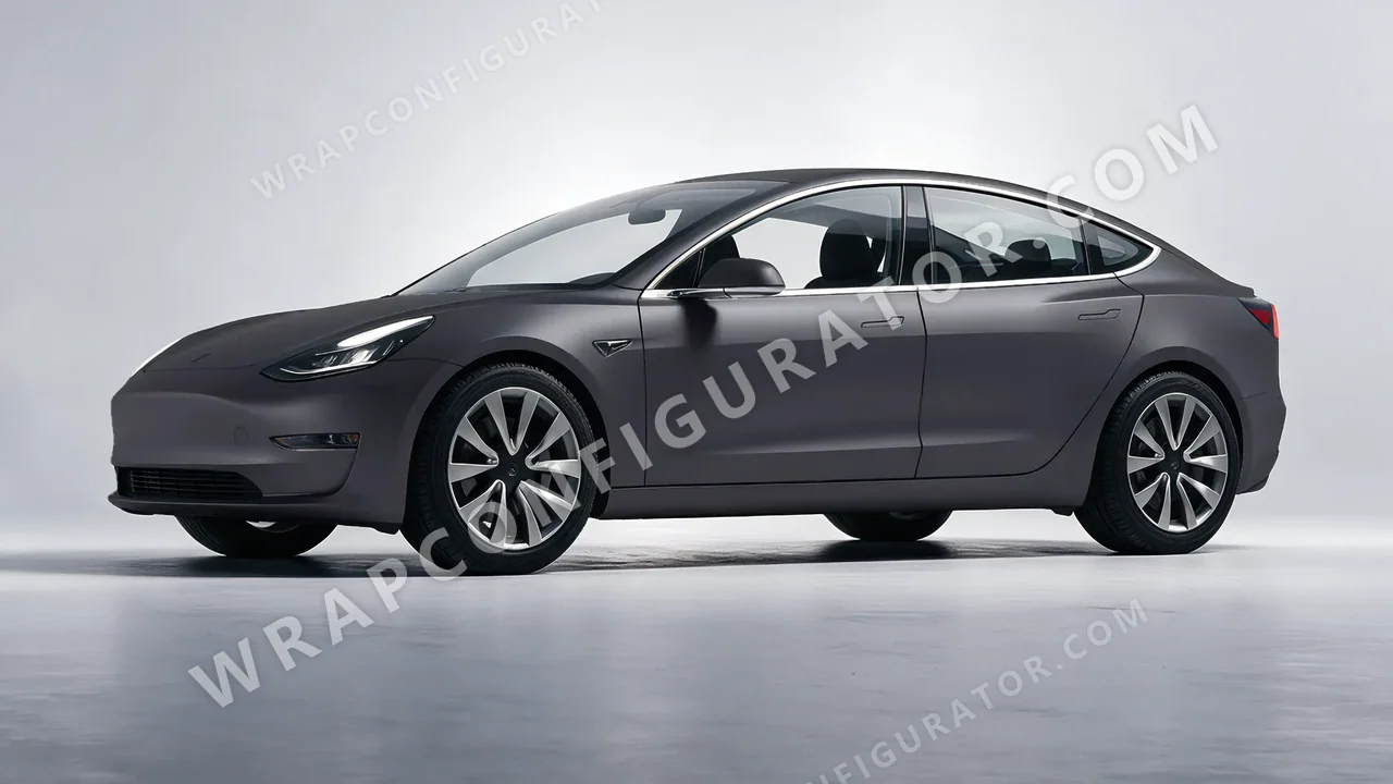 Black Tesla Model 3 2019 wrapped in KPMF Matt Magnetic Black K75551