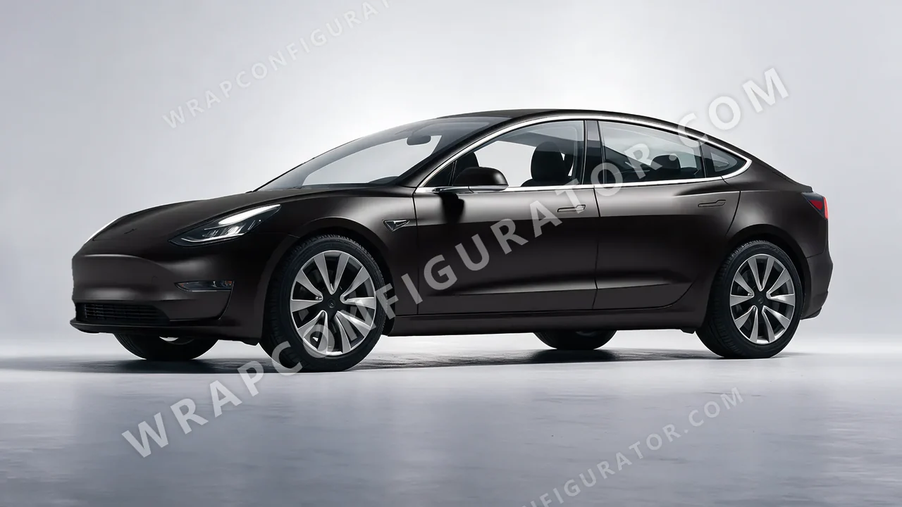 Black Tesla Model 3 2019 wrapped in KPMF Matt Perfect Black K75547