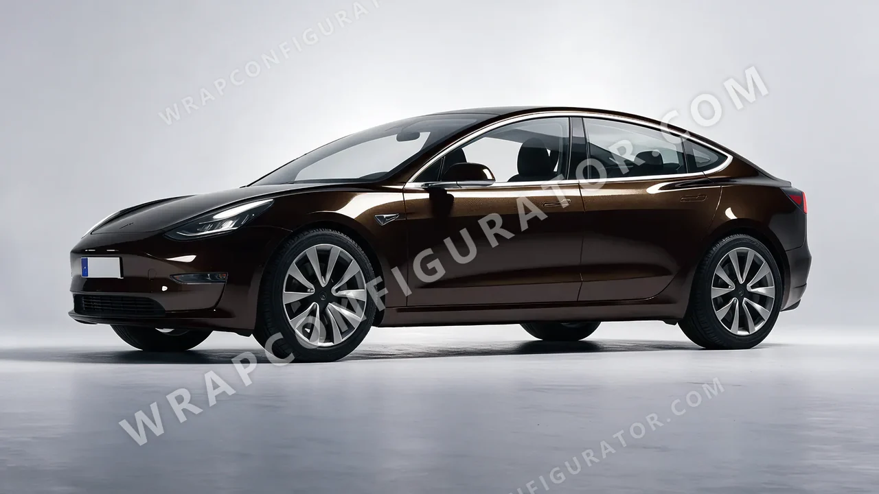 Black Tesla Model 3 2019 wrapped in KPMF Phantom Black K75448