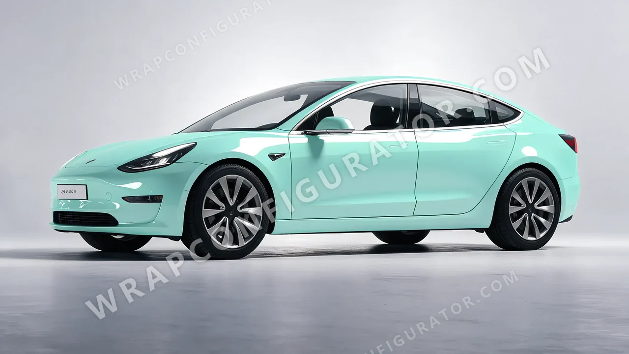 Blue Tesla Model 3 2019 wrapped in Colourshield PPF by HyperPro Tiffany HGF12-P