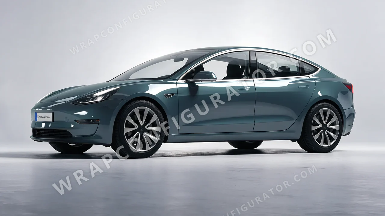 Blue Tesla Model 3 2019 wrapped in Inozetek Dynamic PPF Copaze Blue CPZE101