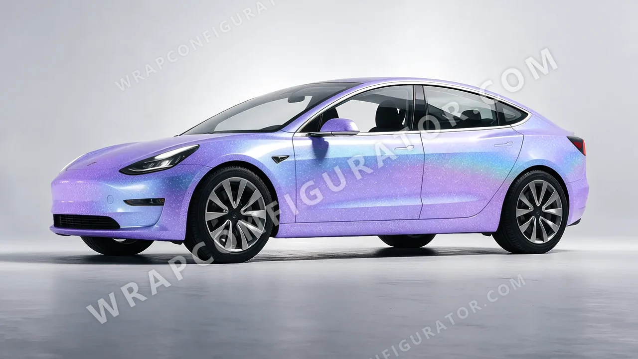 Blue Tesla Model 3 2019 wrapped in ORACAL Intergalactic Blue 970RA-155G