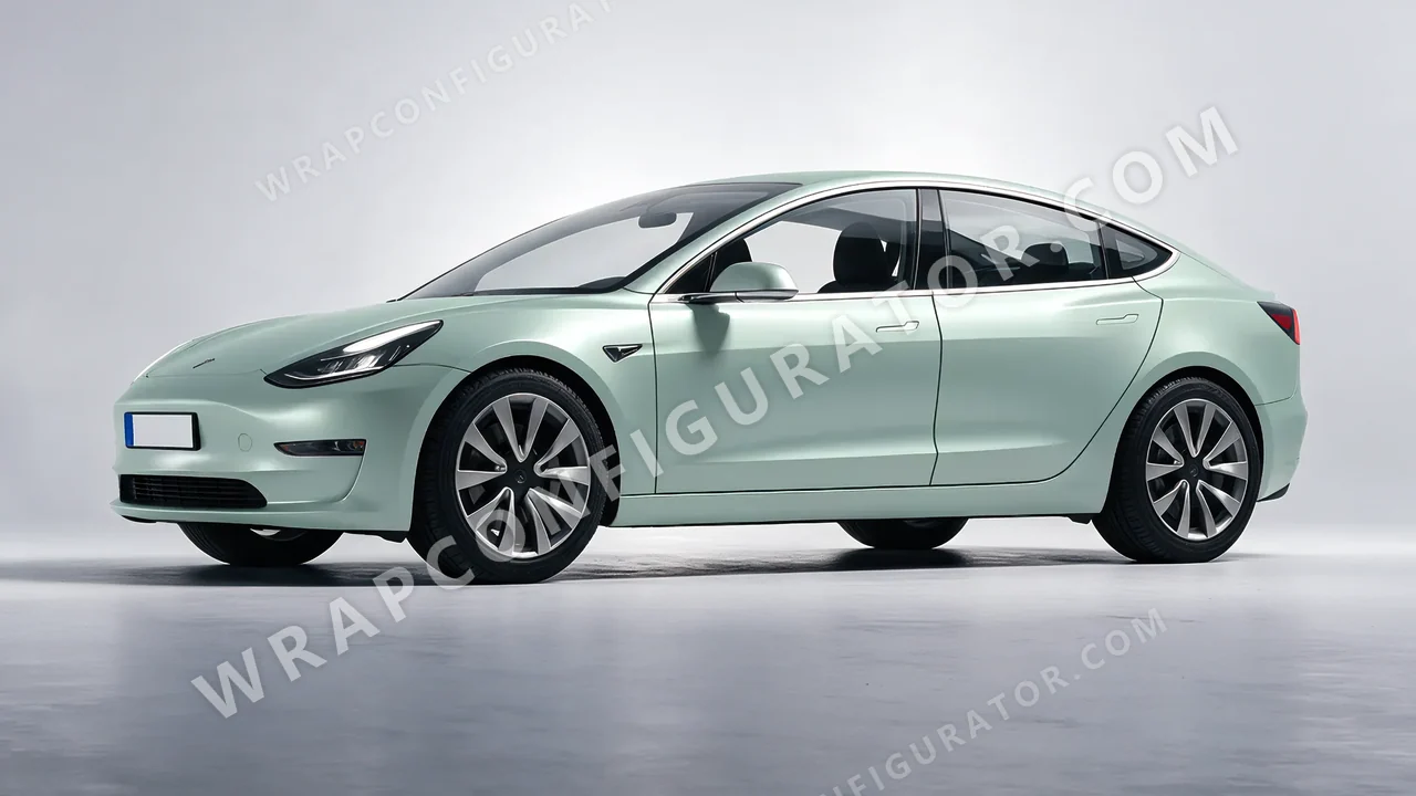 Green Tesla Model 3 2019 wrapped in Avery Dennison Jade SW900-702-O