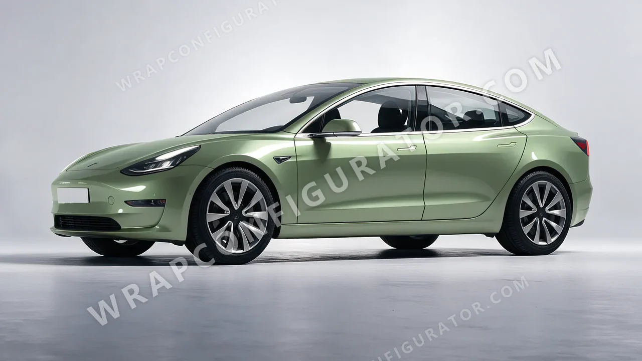 Green Tesla Model 3 2019 wrapped in Colourshield PPF by HyperPro Spring Green HGM69-P