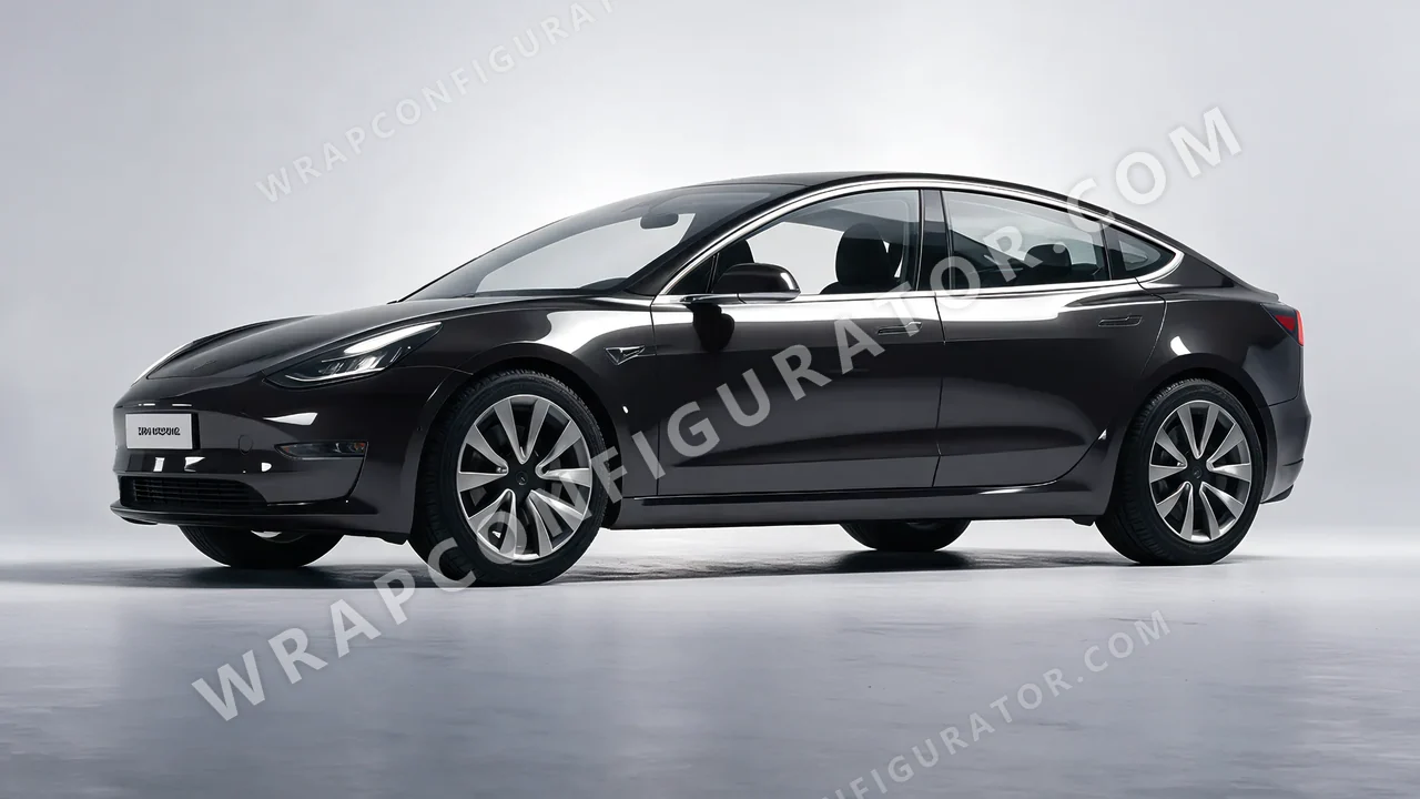 Grey Tesla Model 3 2019 wrapped in 3M Gloss Anthracite G201