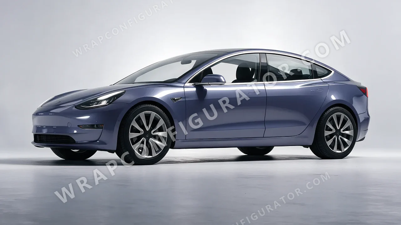 Grey Tesla Model 3 2019 wrapped in 3M Gloss Glacier Gray GP291