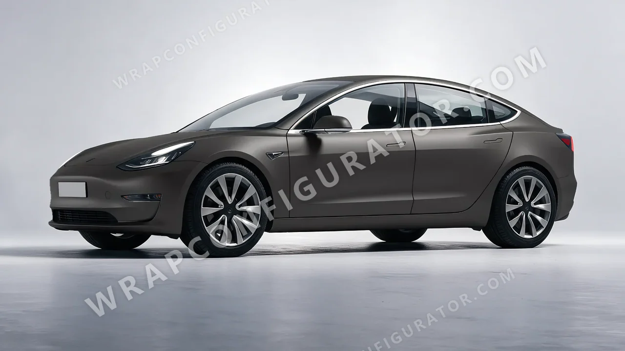 Grey Tesla Model 3 2019 wrapped in 3M Matte Charcoal Metallic M211