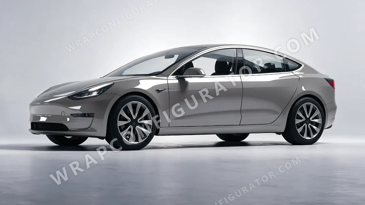 Grey Tesla Model 3 2019 wrapped in 3M Nardo Gray HG61