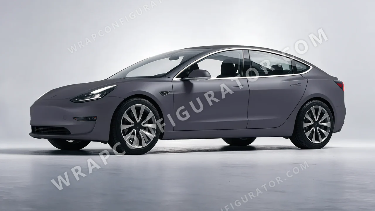 Grey Tesla Model 3 2019 wrapped in Avery Dennison Dark Grey SW900-856-O