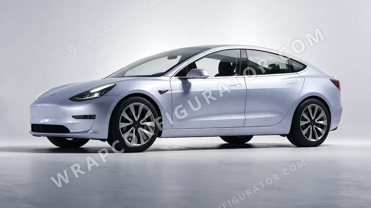 Grey Tesla Model 3 2019 wrapped in Avery Dennison Quick Silver SW900-816-M