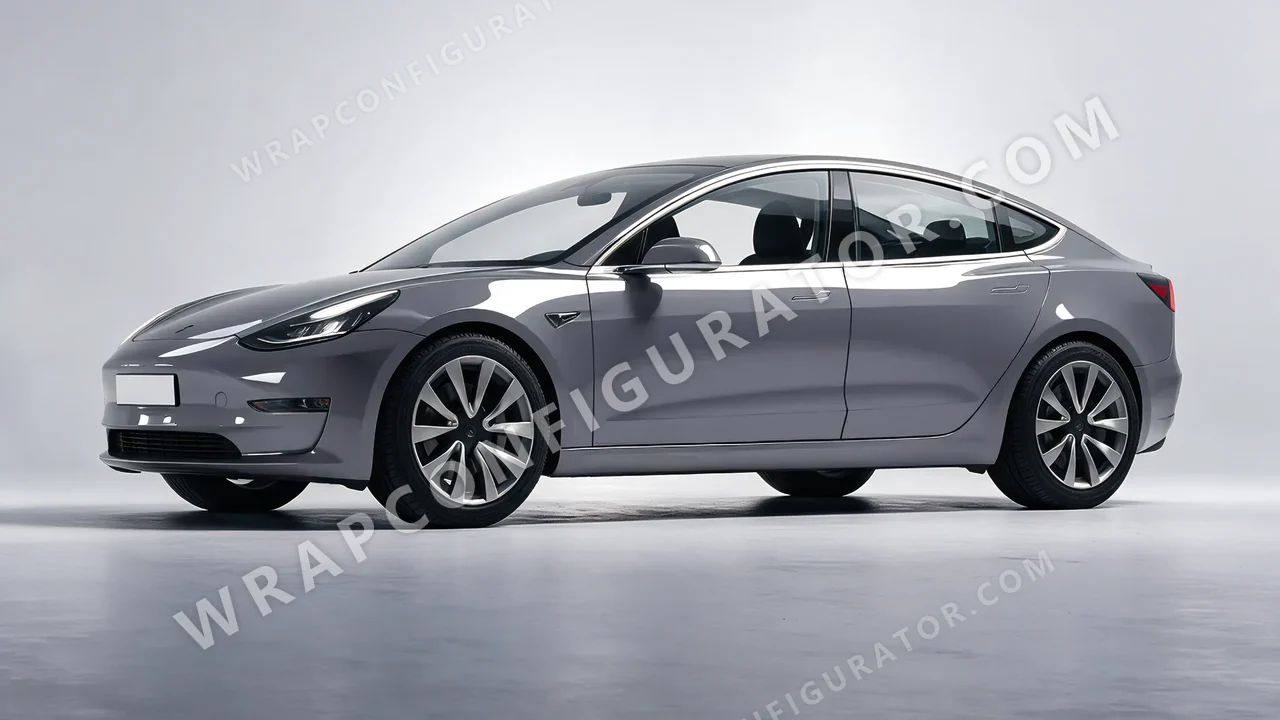 Grey Tesla Model 3 2019 wrapped in Avery Dennison Rock Grey SW900-821-O