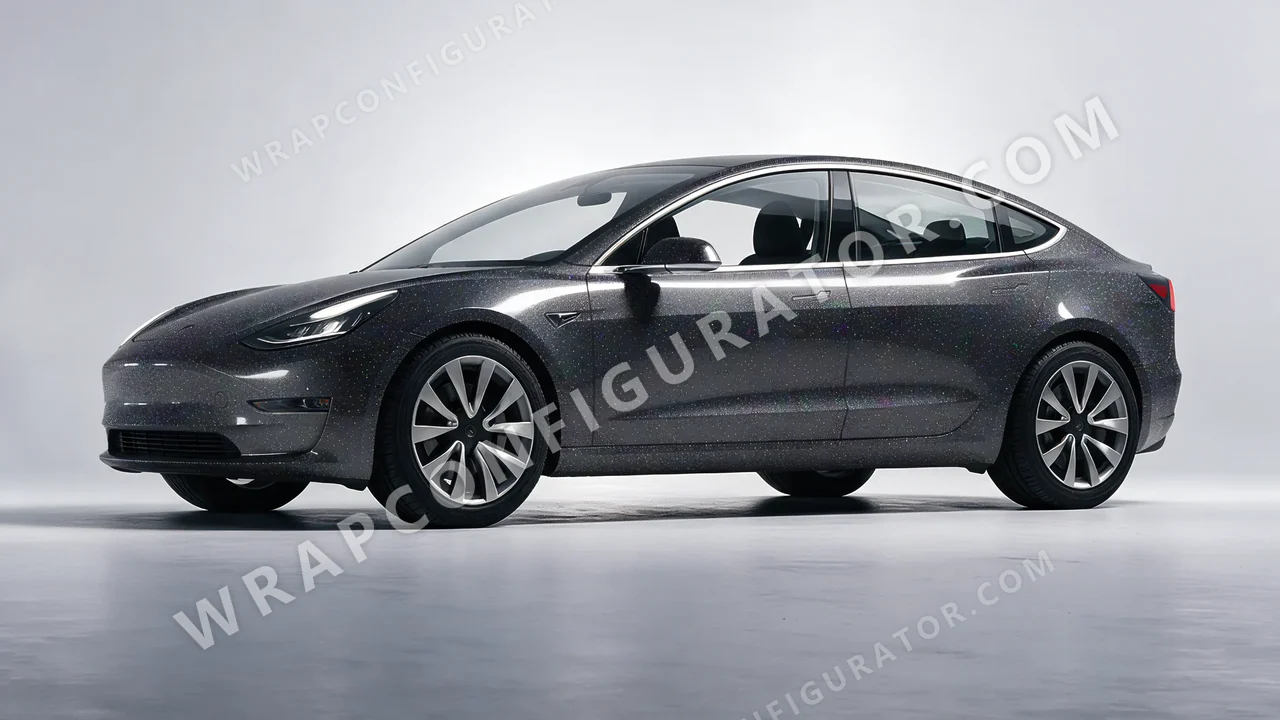 Grey Tesla Model 3 2019 wrapped in Colourshield PPF by HyperPro Dark Gray GLF01-P