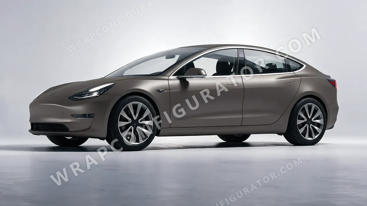 Grey Tesla Model 3 2019 wrapped in Colourshield PPF by HyperPro Ink Gray SMF49-P