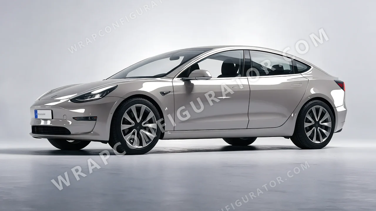Grey Tesla Model 3 2019 wrapped in Colourshield PPF by HyperPro Porsche Ash HGF47-P