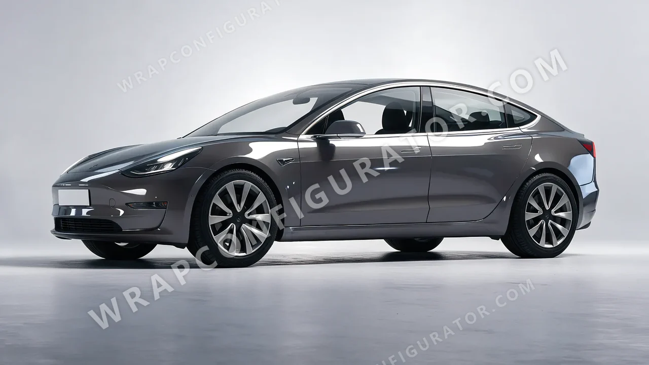 Grey Tesla Model 3 2019 wrapped in Colourshield PPF by HyperPro Shark Gray HGF102-P
