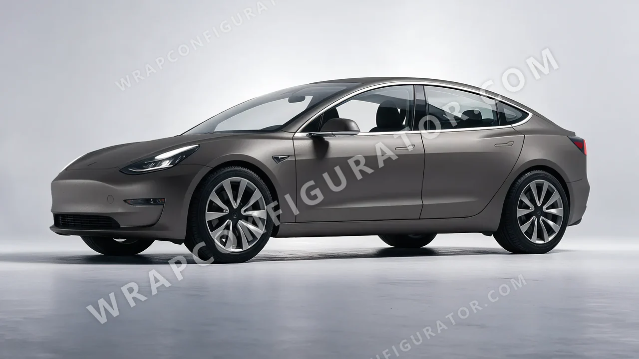 Grey Tesla Model 3 2019 wrapped in Colourshield PPF by HyperPro Space Gray MF09-P