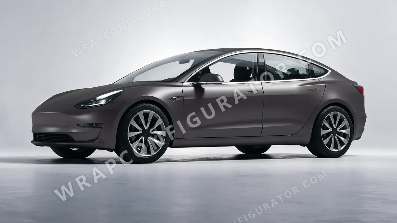Grey Tesla Model 3 2019 wrapped in Inozetek Dynamic PPF Rock Grey DPPF802