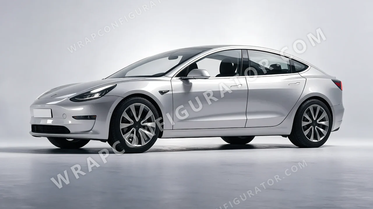 Grey Tesla Model 3 2019 wrapped in Inozetek Dynamic PPF Silver Bullet DPPF912