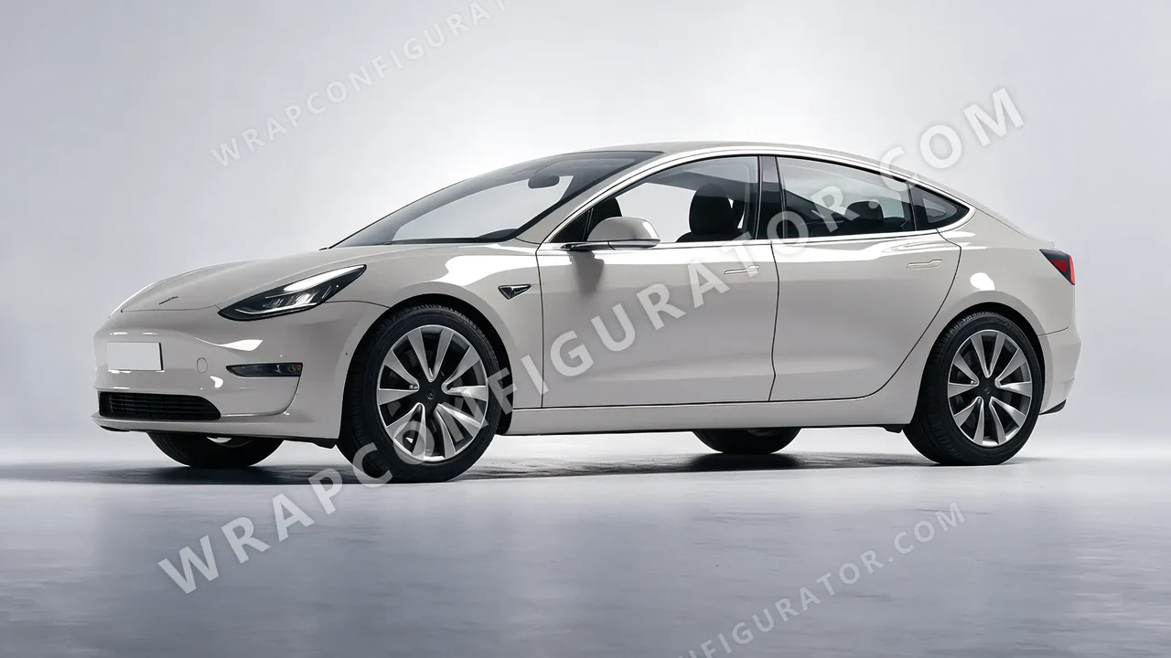 Grey Tesla Model 3 2019 wrapped in KPMF Ominous Grey K75415