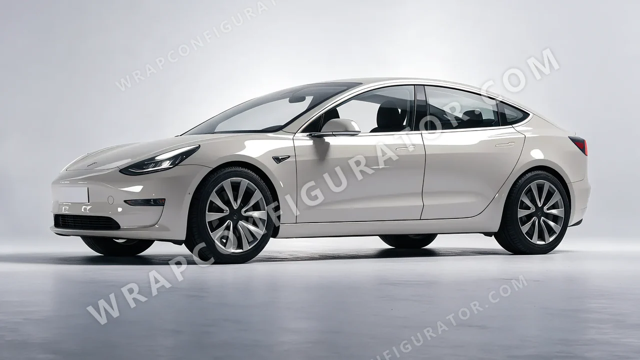 Grey Tesla Model 3 2019 wrapped in ORACAL Ice Grey 970RA-724G