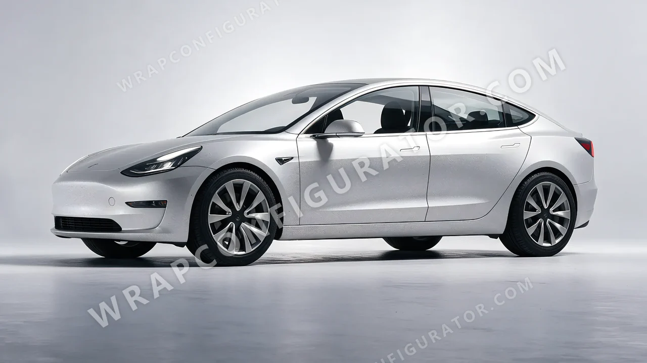 Grey Tesla Model 3 2019 wrapped in ORACAL Silver Grey 970RA-090M