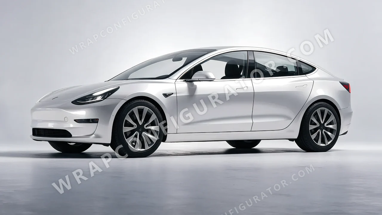 Grey Tesla Model 3 2019 wrapped in ORACAL Silver Lake 970RA-904G