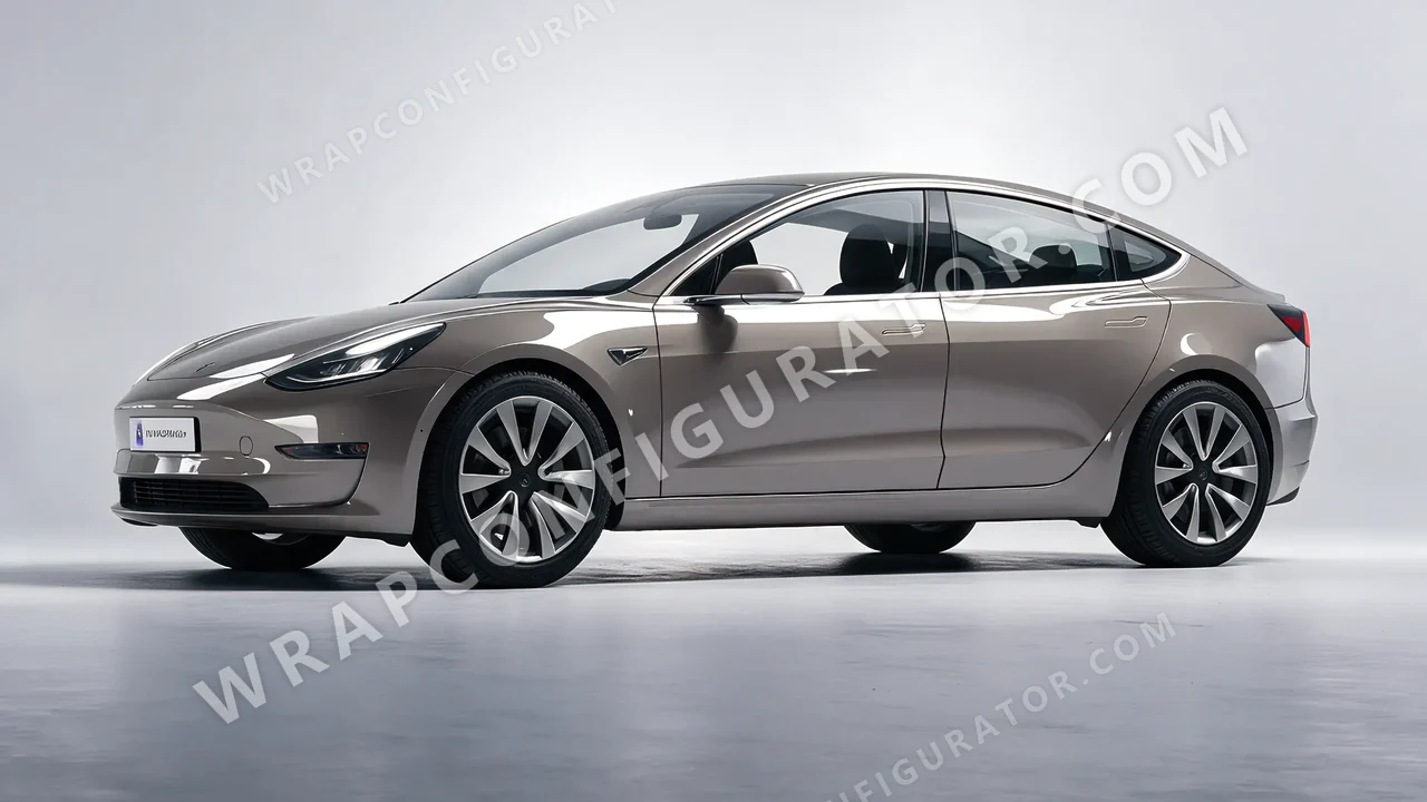 Grey Tesla Model 3 2019 wrapped in ORACAL Telegrey 970RA-076G