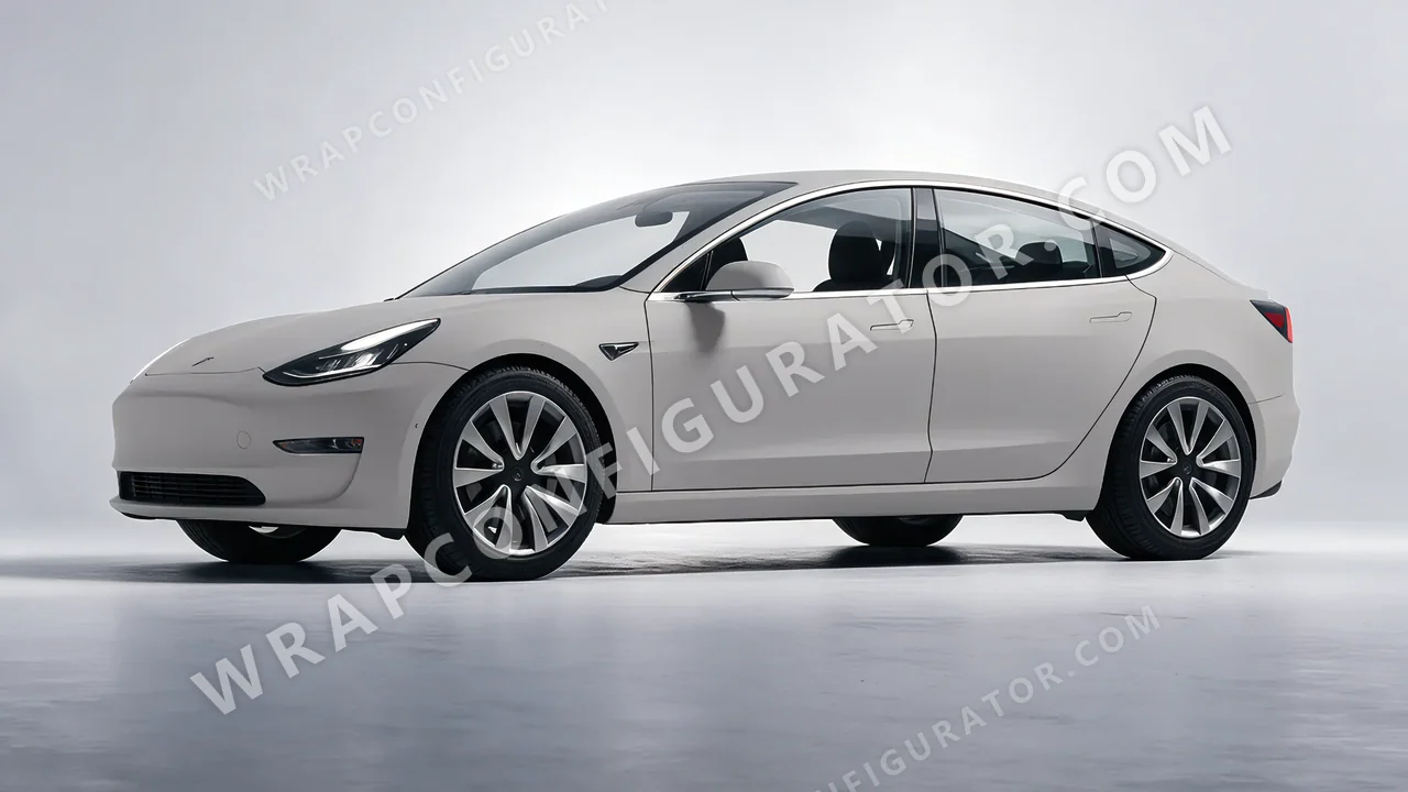 Grey Tesla Model 3 2019 wrapped in ORACAL Telegrey 970RA-076M