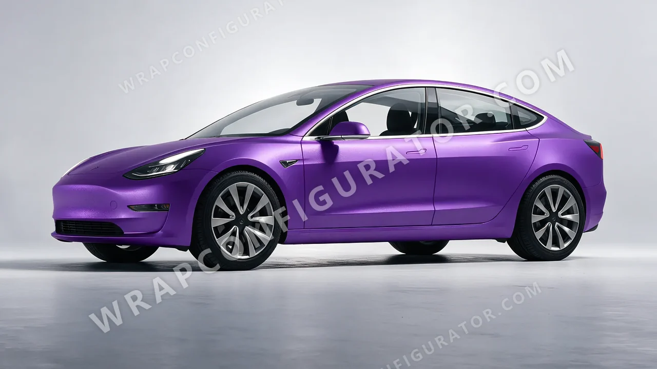 Purple Tesla Model 3 2019 wrapped in Avery Dennison Purple SW900-565-M