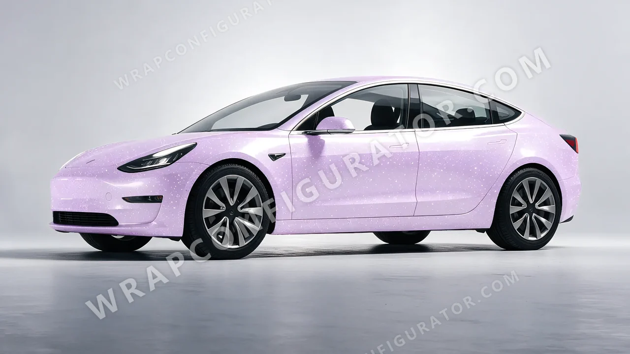 Purple Tesla Model 3 2019 wrapped in Colourshield PPF by HyperPro Light Purple GPF09-P