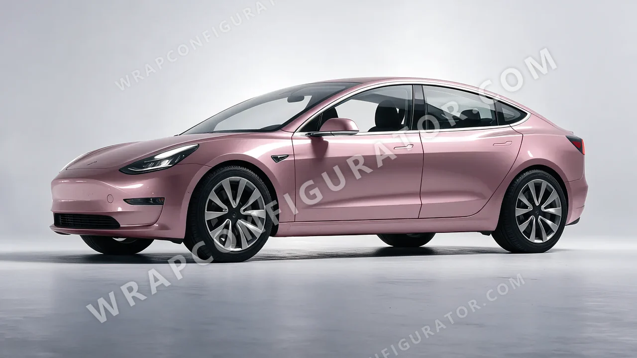 Purple Tesla Model 3 2019 wrapped in Colourshield PPF by HyperPro Mauve Purple GAF58-P