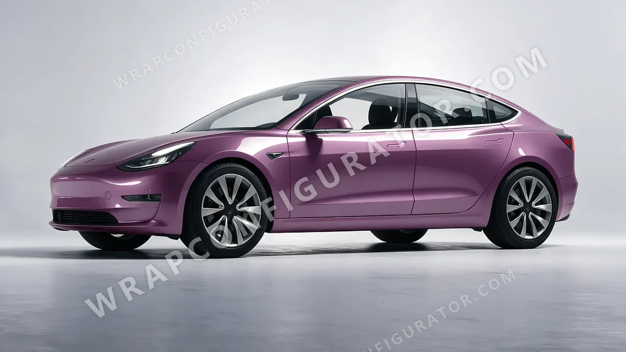 Purple Tesla Model 3 2019 wrapped in Colourshield PPF by HyperPro Smoke Purple GAF22-P