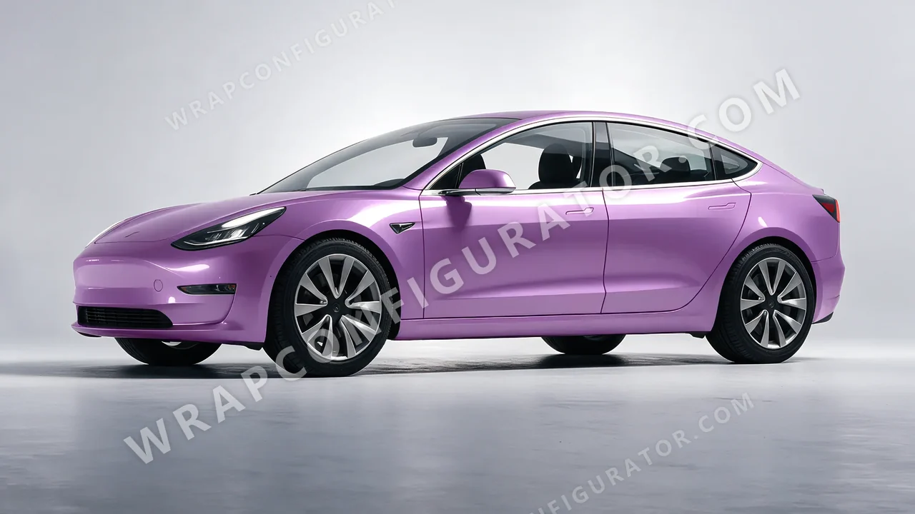 Purple Tesla Model 3 2019 wrapped in Colourshield PPF by HyperPro Wisteria Purple GAF50-P