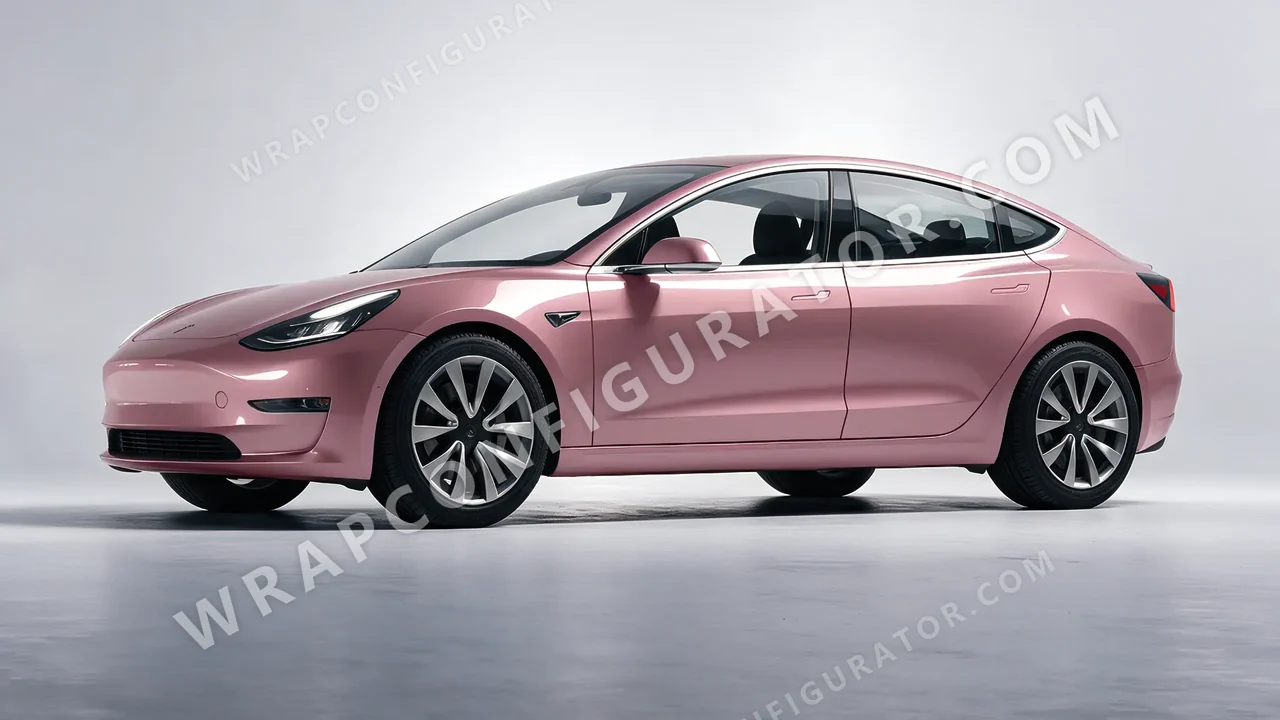 Purple Tesla Model 3 2019 wrapped in Inozetek Dynamic PPF Berry DPPF943