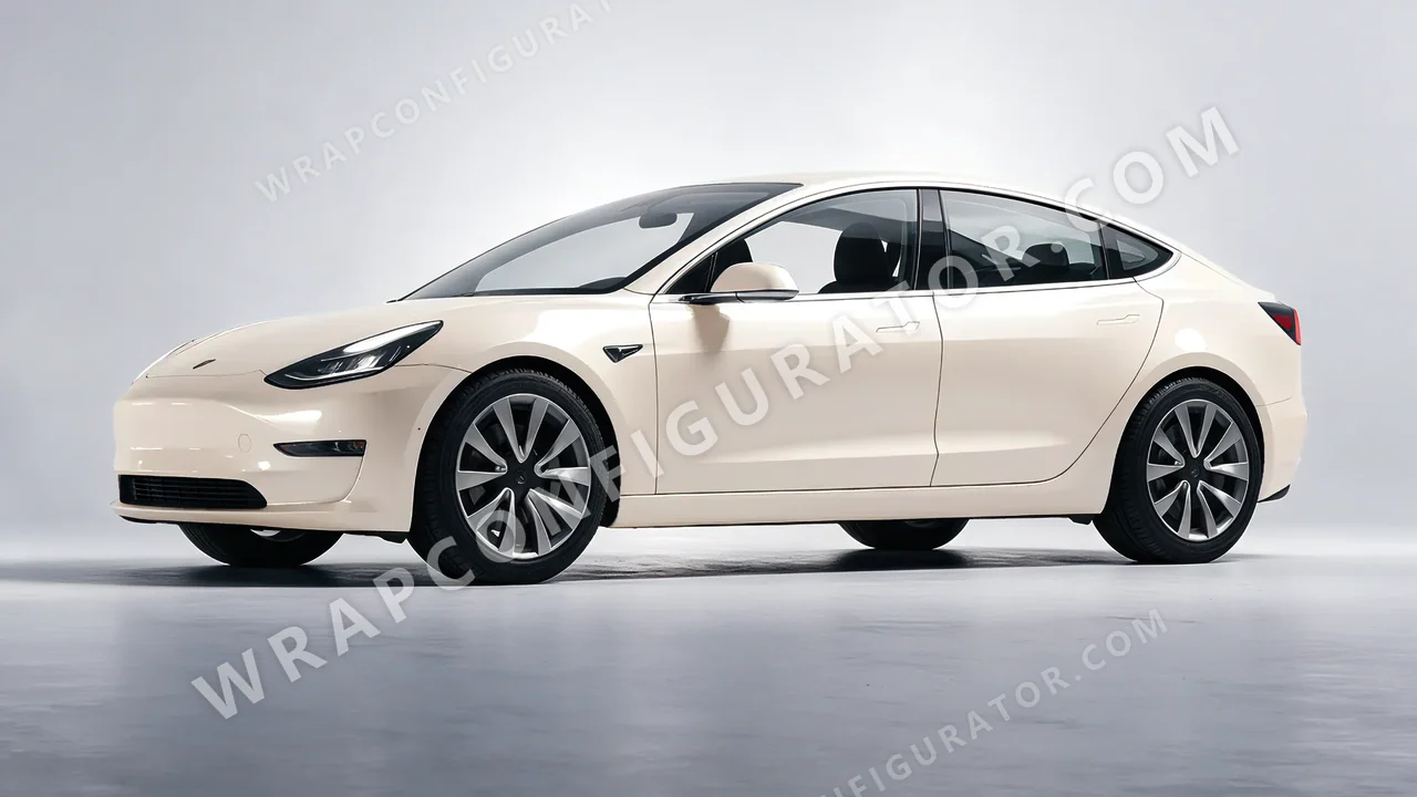 White Tesla Model 3 2019 wrapped in Colourshield PPF by HyperPro White GAF42-P