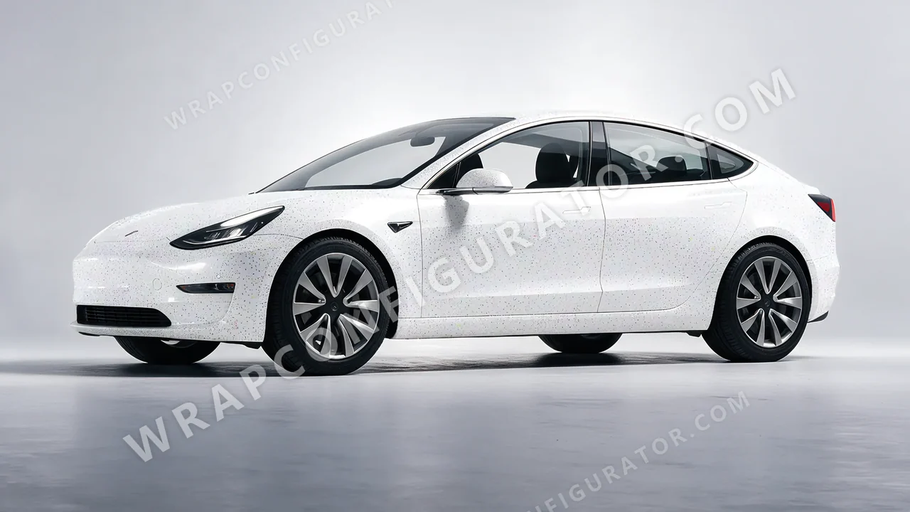 White Tesla Model 3 2019 wrapped in Colourshield PPF by HyperPro White GLF02-P