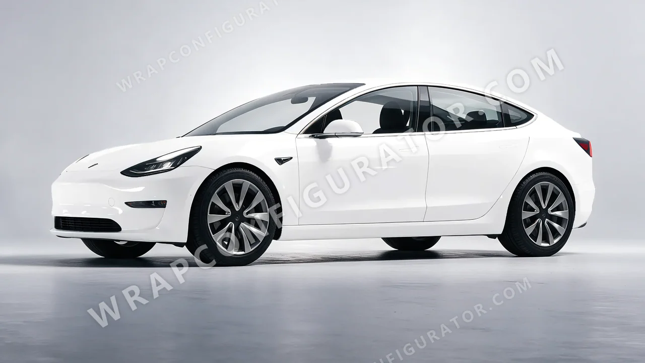 White Tesla Model 3 2019 wrapped in Colourshield PPF by HyperPro White HGF02-P