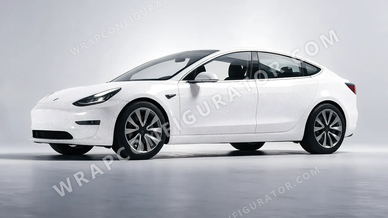 White Tesla Model 3 2019 wrapped in Colourshield PPF by HyperPro White MDF02-P