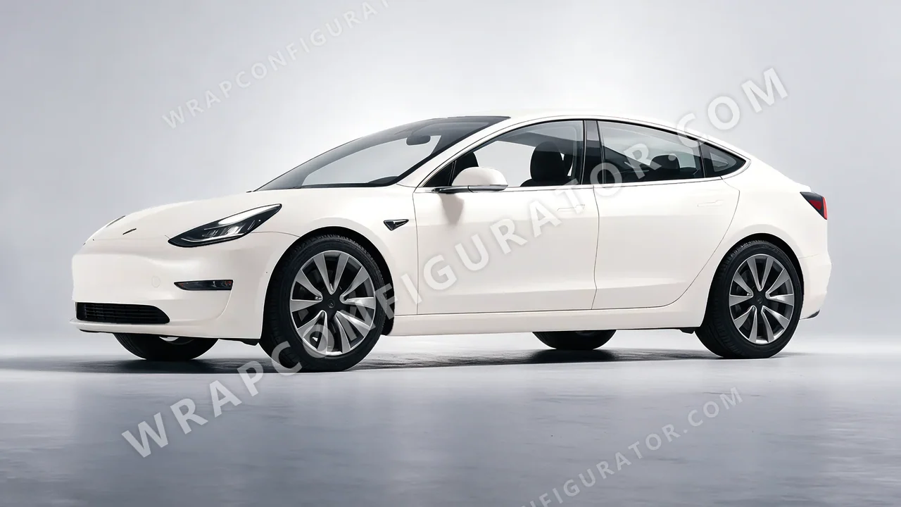 White Tesla Model 3 2019 wrapped in Colourshield PPF by HyperPro White MF14-P