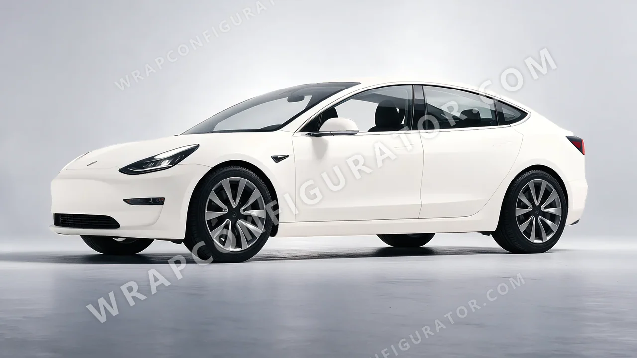 White Tesla Model 3 2019 wrapped in Colourshield PPF by HyperPro White SMF03-P