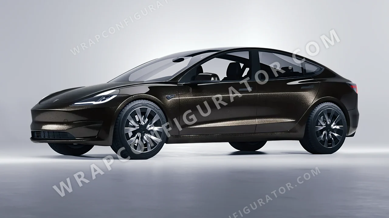 Black Tesla Model 3 2024 wrapped in Avery Dennison Black SW900-192-M