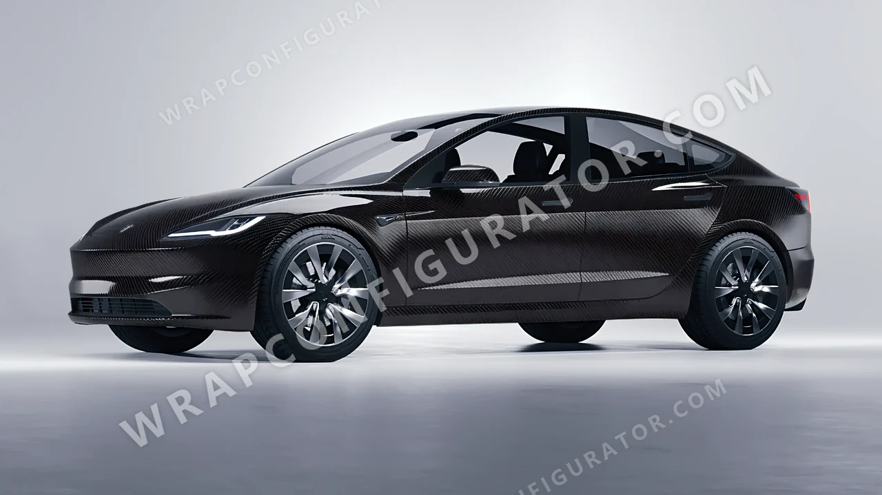 Black Tesla Model 3 2024 wrapped in Colourshield PPF by HyperPro Black 6D01B-P