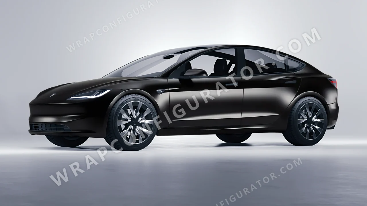 Black Tesla Model 3 2024 wrapped in Inozetek Dynamic PPF Blackout DPPF819