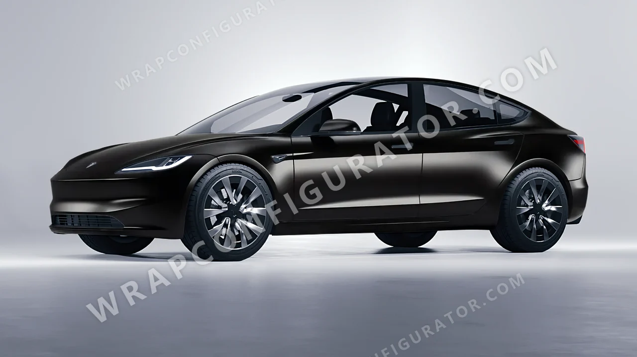 Black Tesla Model 3 2024 wrapped in Inozetek Dynamic PPF Midnight Black DPPF924