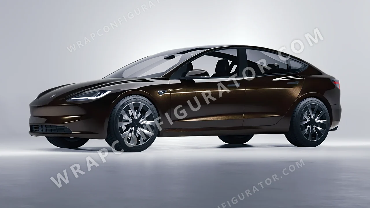 Black Tesla Model 3 2024 wrapped in KPMF Phantom Black K75448