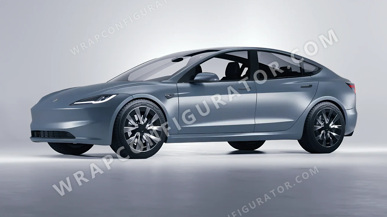 Blue Tesla Model 3 2024 wrapped in Colourshield PPF by HyperPro Gray/Blue SMF40-P